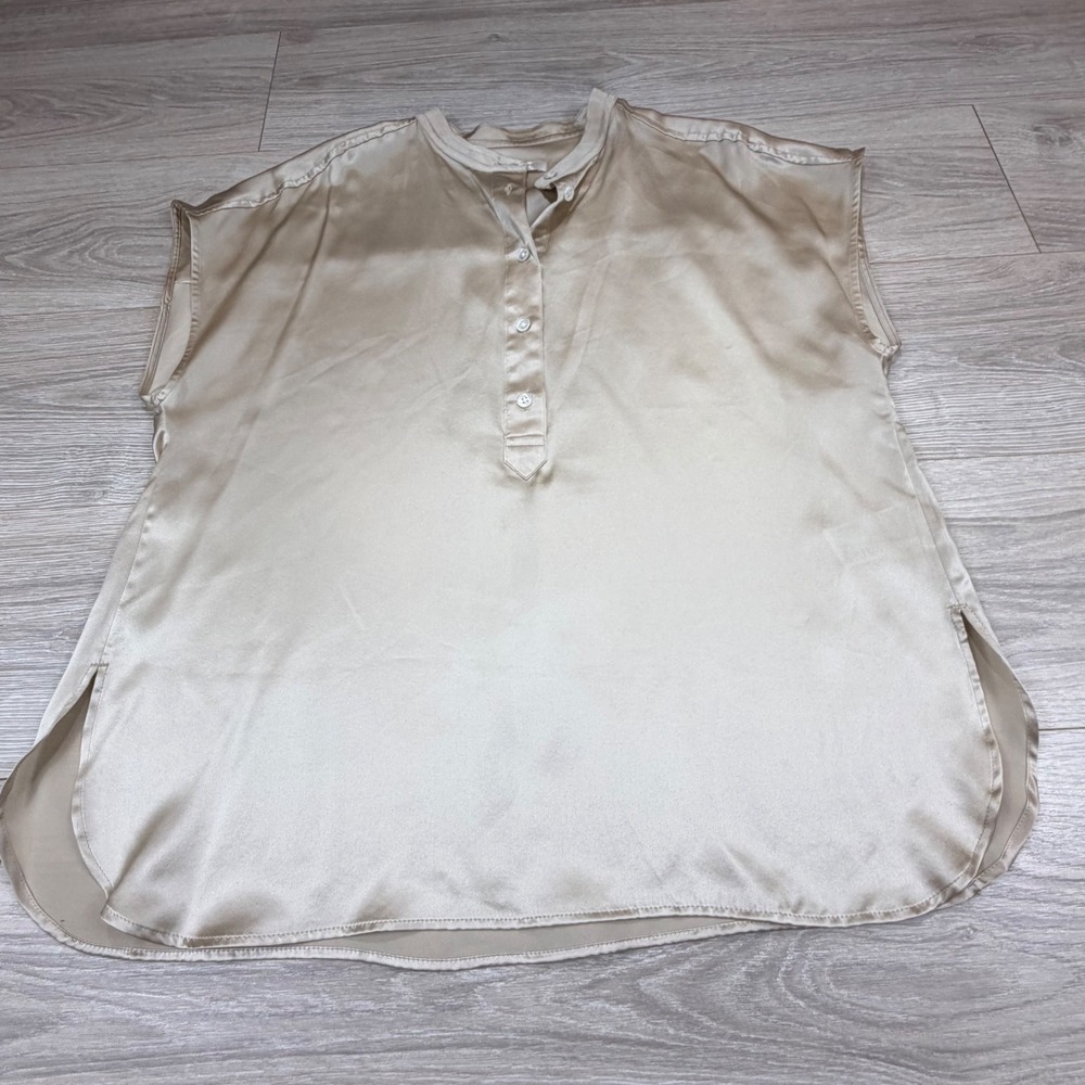 Banana Republic Serenade Silk Dolman Tunic Beige Champagne 100% Silk Blouse Sz M - Picture 3 of 8